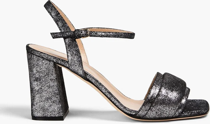 Metallic suede sandals