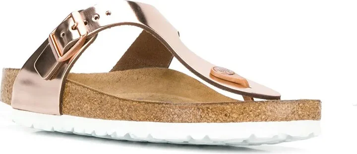 Metallic Thong Strap Sandals - Image 2
