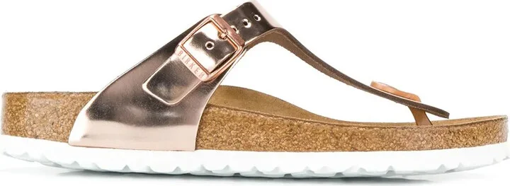 Metallic Thong Strap Sandals