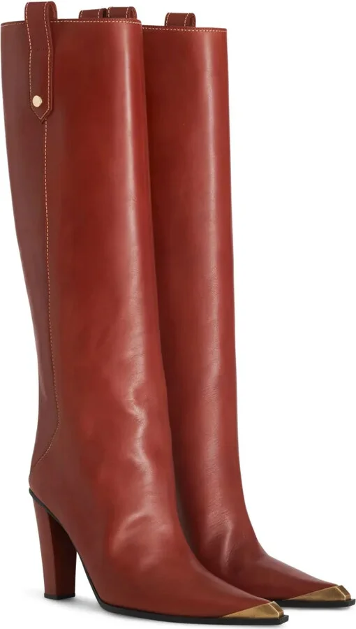 Metallic Toe-Cap Knee-High Boots - Image 2