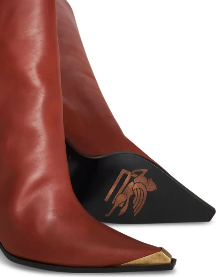 Metallic Toe-Cap Knee-High Boots - Image 3