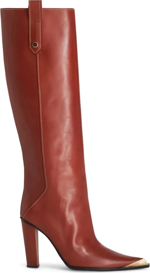 Metallic Toe-Cap Knee-High Boots
