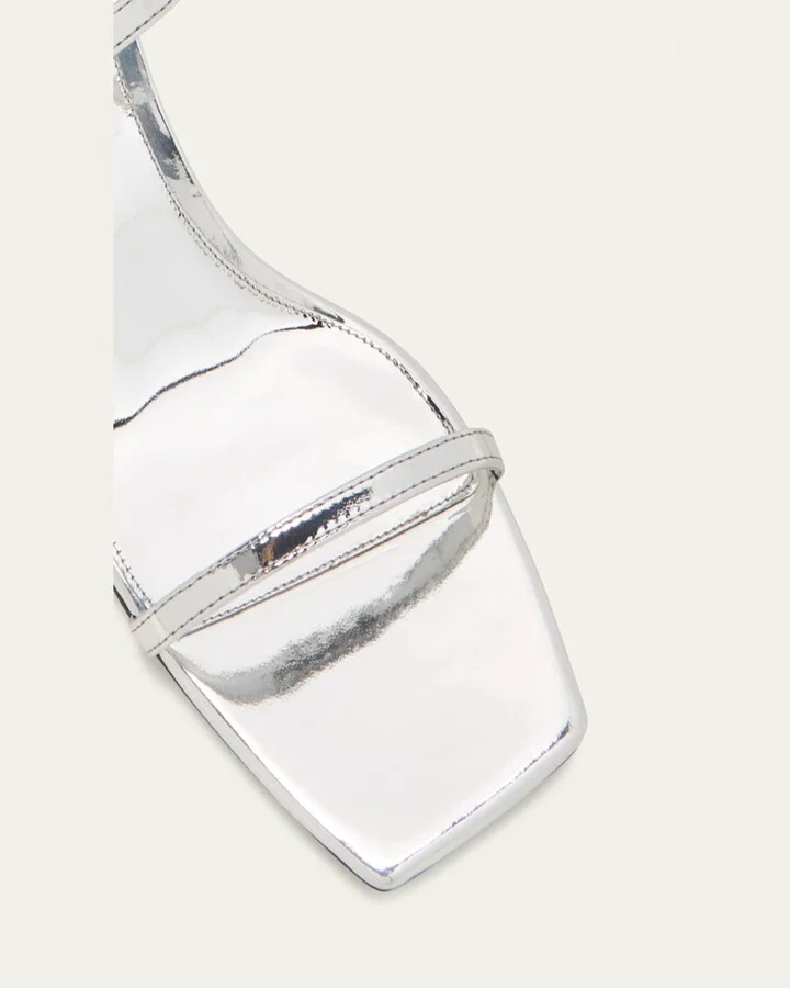 Metallic Two-Band Knot Slide Sandals - Image 2