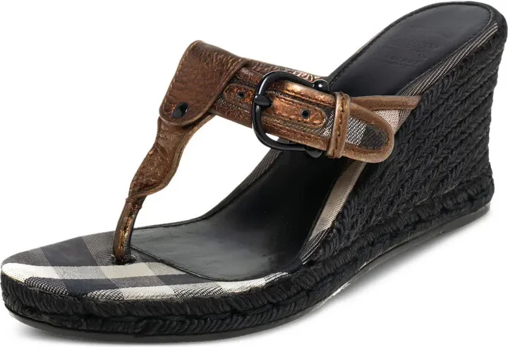 Metallic Wedge Sandals - Image 2