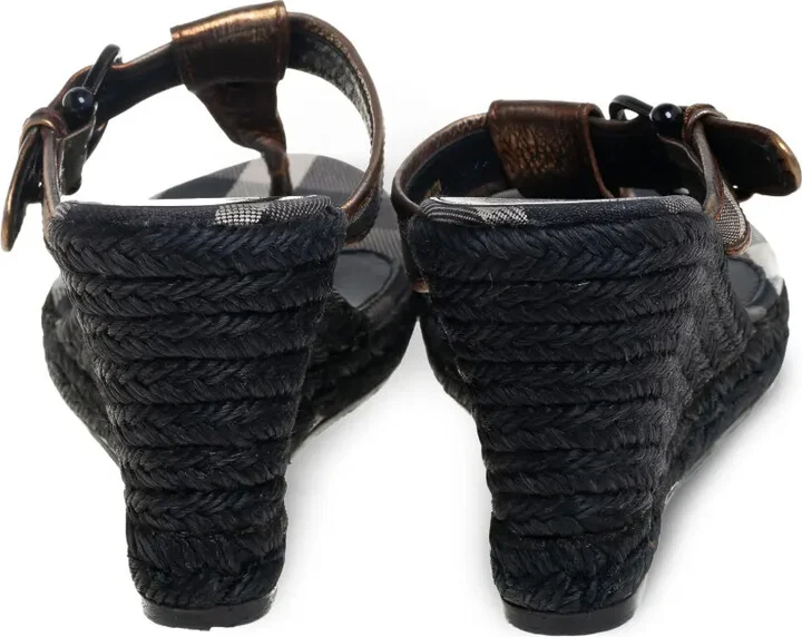 Metallic Wedge Sandals - Image 4