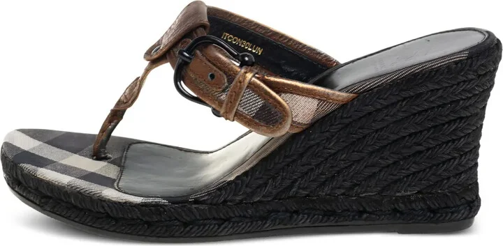 Metallic Wedge Sandals