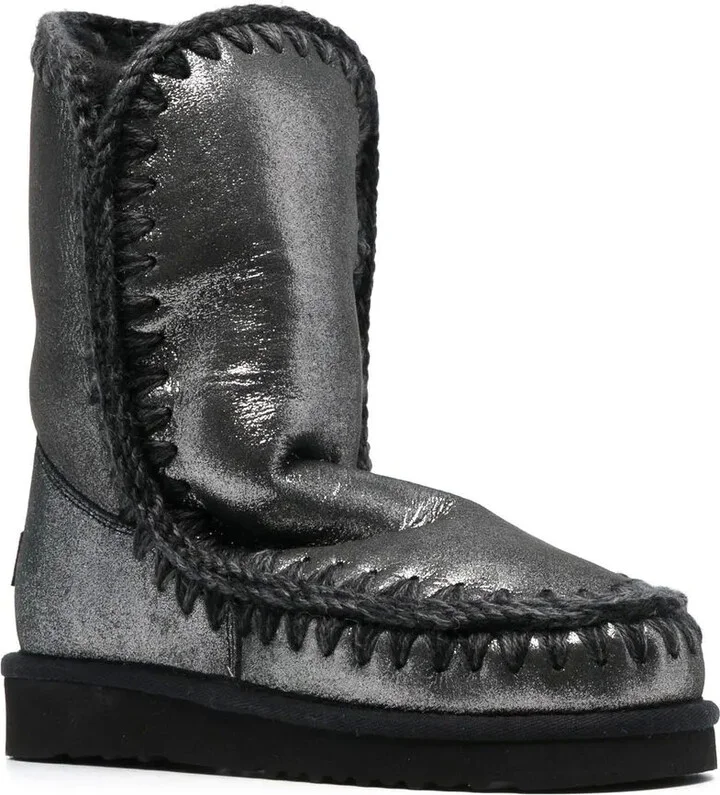 Metallic Whipstitch-Trim Boots - Image 2