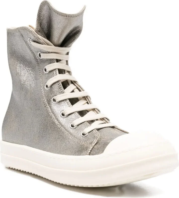 Metallic Zip-Fastening High-Top Sneakers - Image 2