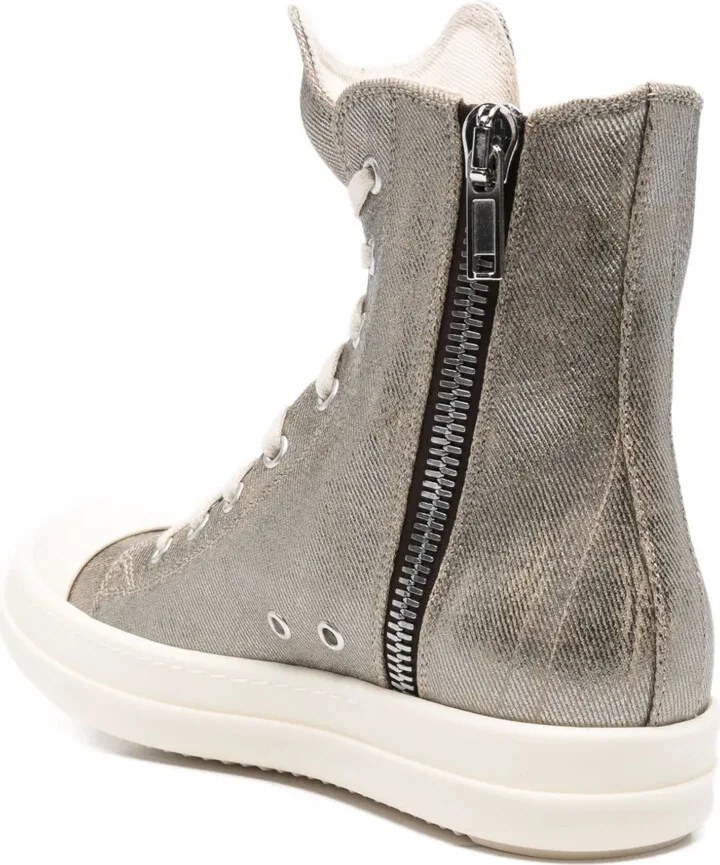 Metallic Zip-Fastening High-Top Sneakers - Image 3