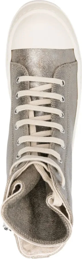 Metallic Zip-Fastening High-Top Sneakers - Image 4