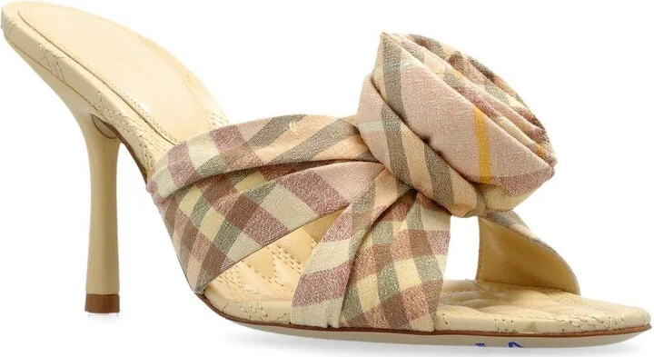 Mews Rose Detailed Checked Mules - Image 2