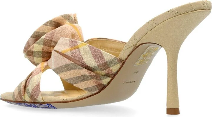 Mews Rose Detailed Checked Mules - Image 3
