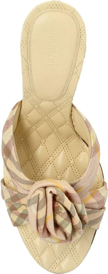 Mews Rose Detailed Checked Mules - Image 4