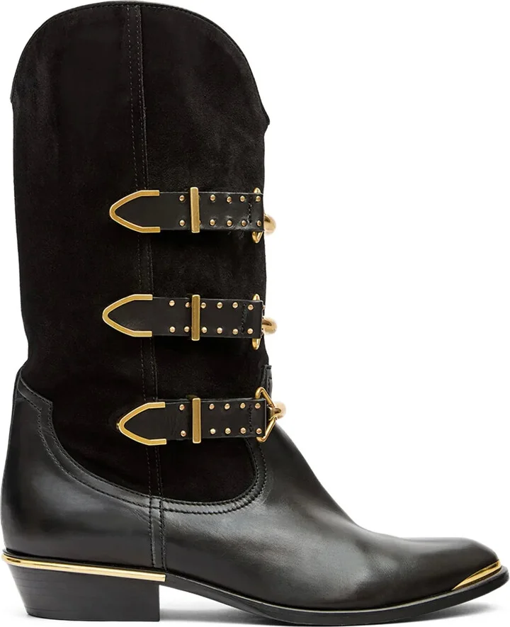 Mexia buckle-fastening boots
