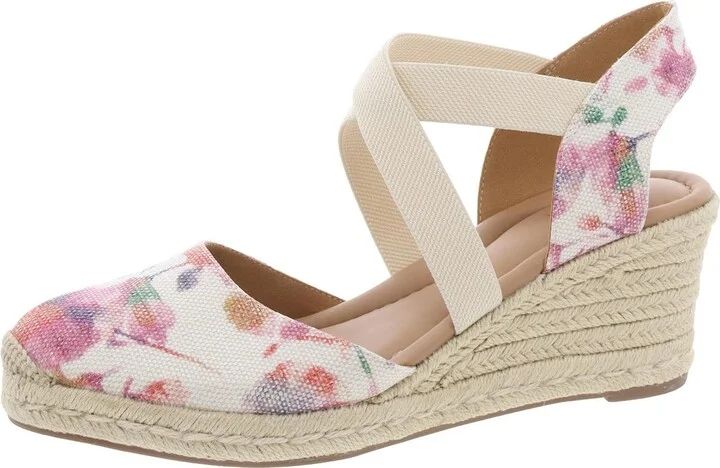 Meza 2 Womens Metallic Espadrilles Wedge Sandals