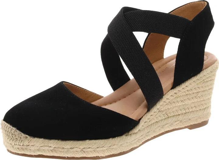 Meza Womens Suede Round Toe Espadrilles