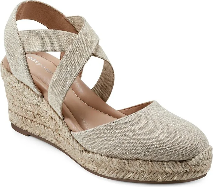 MEZA7 Womens Almond toe Slip on Wedge Heels