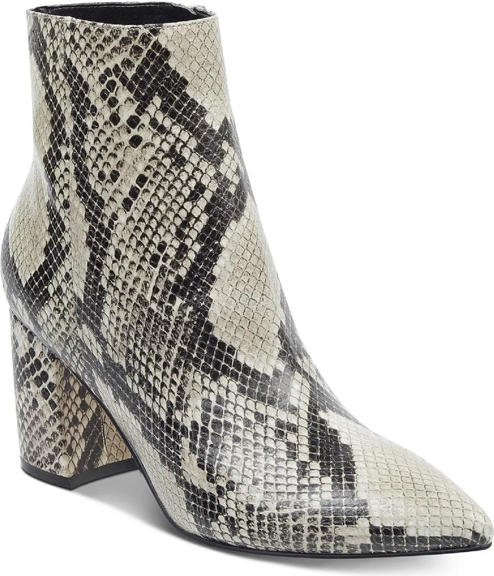 MF Retire 2 Womens Leather Snake Print Ankle Boots