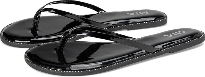 MIA Aster Women's Sandals Black : 6 M, Faux Leather