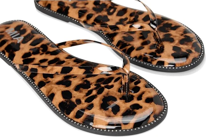 MIA Aster Women's Sandals Leopard Print : 6 M, Faux Leather - Image 7