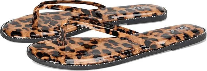 MIA Aster Women's Sandals Leopard Print : 6 M, Faux Leather