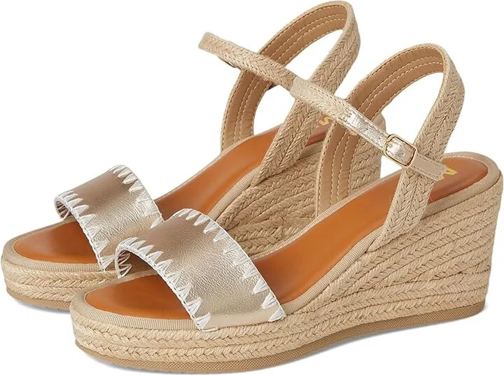 MIA Becky Women's Wedge Shoes Natural/Gold : 8.5 M, Synthetic
