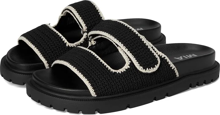 MIA Gabri Women's Wedge Shoes Black/Cream : 7.5 M, Faux Leather