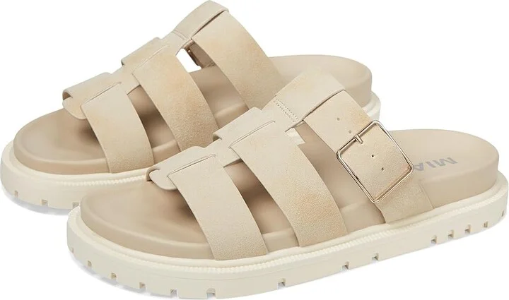 MIA Geni Women's Sandals Seashell : 7 M, Leather/Rubber