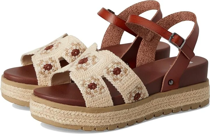 MIA Keva Women's Wedge Shoes Cognac/Bone : 8 M, Faux Leather