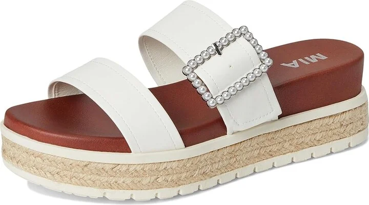 MIA Kika-P Women's Wedge Shoes White : 8.5 M, Faux Leather - Image 5