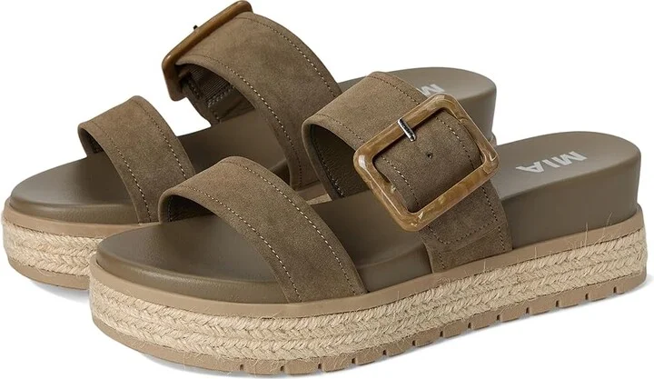 MIA Kika Women's Dress Sandals Khaki : 7.5 M, Faux Leather