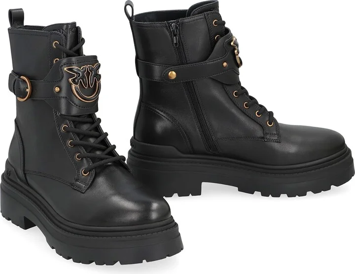 Mia Leather Combat Boots - Image 3