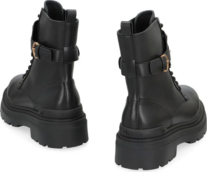 Mia Leather Combat Boots - Image 4