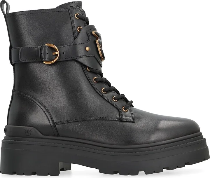 Mia Leather Combat Boots