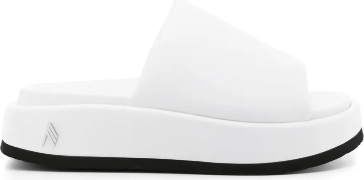 Mia leather flatform slides