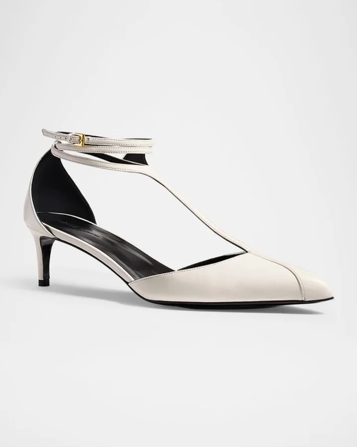 Mia Leather Kitten-Heel Pumps - Image 2