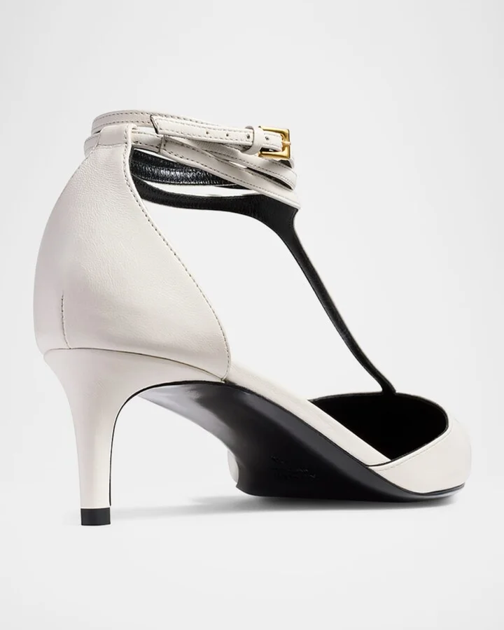 Mia Leather Kitten-Heel Pumps - Image 3