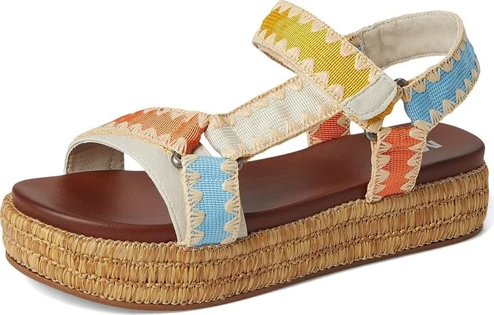 MIA Malti Women's Wedge Shoes Coral/Blu/Yellow : 6.5 M, Synthetic - Image 5