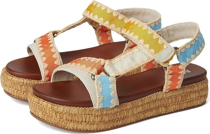 MIA Malti Women's Wedge Shoes Coral/Blu/Yellow : 6.5 M, Synthetic