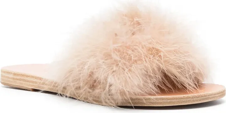 Mia Marabu flat feather sandals - Image 2