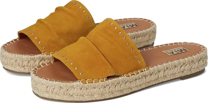 MIA MLE-Dahya Women's Wedge Shoes Mustard : 10 M, Suede