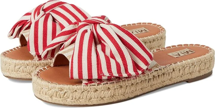 MIA MLE-Danielle Women's Dress Sandals Red/Natural : 8 M, Canvas