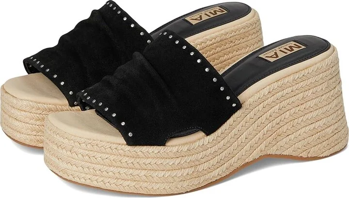 MIA MLE-Palmira Women's Wedge Shoes Black : 6.5 M, Suede
