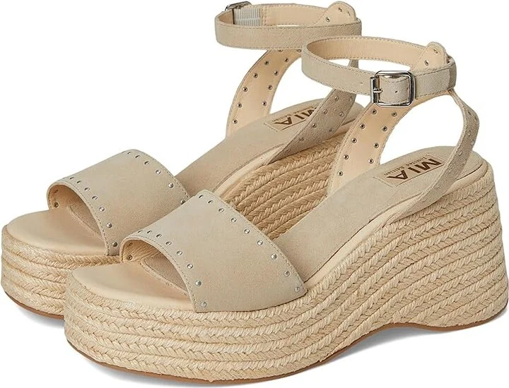 MIA MLE-Pascha Women's Wedge Shoes Sand : 8 M, Suede/Synthetic