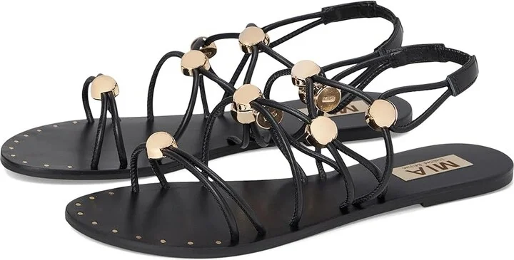 MIA MLE-Teagen Women's Wedge Shoes Black : 6.5 M, Leather
