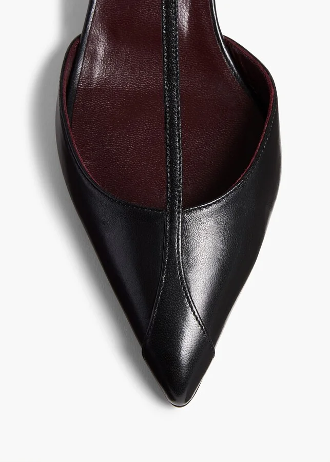 Mia Pump in Black Leather - Image 4