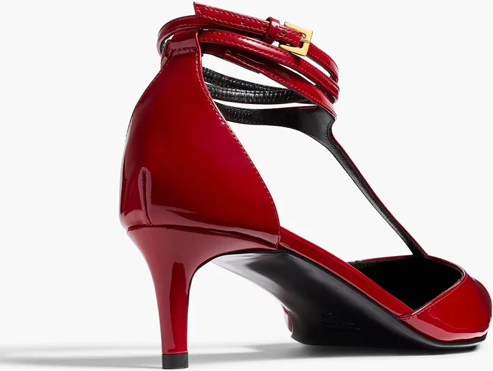 Mia Pump in Fire Red Patent Leather - Image 3