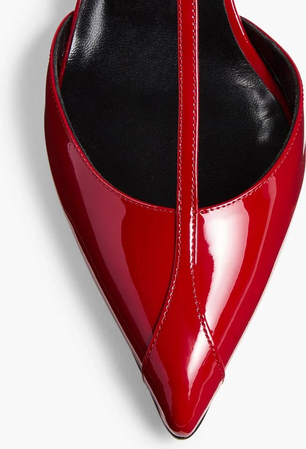 Mia Pump in Fire Red Patent Leather - Image 4