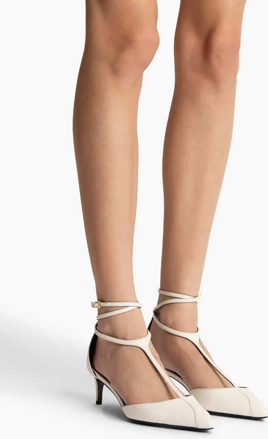 Mia Pump in Optic White Leather - Image 5