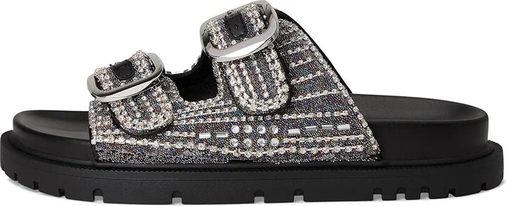 MIA Thora Women's Wedge Shoes Black/Silver : 6 M, Faux Leather - Image 6